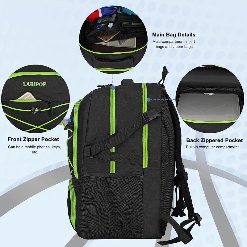 LARIPOP Basketball Backpack, Large Sports Bag with Ball Holder & Shoes Compartment, Basketball Bag for Soccer,Volleyball, - Image 2